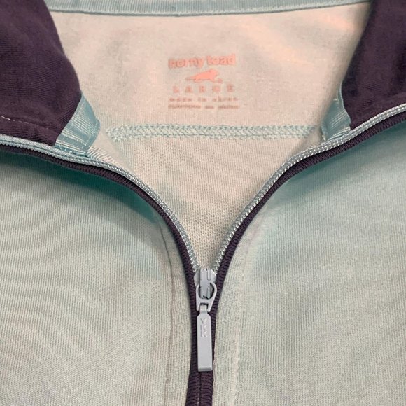 Horny Toad 1/4 Zip Long Sleeve T9 Tipped Zip Large Toad and Co Turquoise Blue - Picture 4 of 9